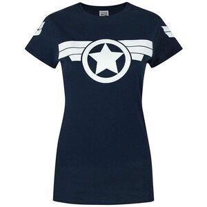 Captain America: Super Soldier Womens/Ladies Logo T-Shirt / Navy